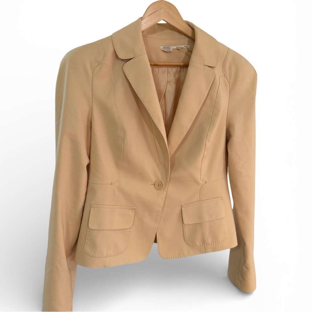 Leon Max  Easton Neston Studio England Beige Tailored Blazer Jacket Size 10